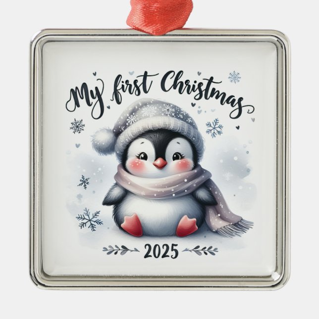 ADORNO METÁLICO CUTE BABY PENGUIN FOR MY FIRST CHRISTMAS (Frente)