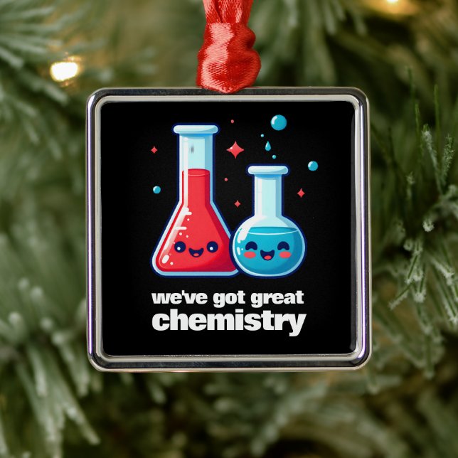 Adorno Metálico Cute Flask & Tube que tenemos una gran química (Árbol)