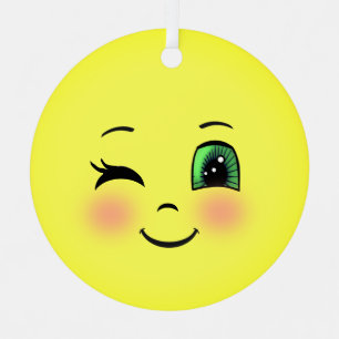 Adorno Metálico Cute Sun Emoji Cara Feliz