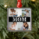 Adorno Metálico Cute te te amo foto del Día de la Madre Metalizado<br><div class="desc">Cute I Love You Mom's Day Photo Christmas Ornament incluye cuatro de tus fotos favoritas con el texto "I love you Mom" en una tipografía blanca moderna. Diseñado por ©Evco Studio www.zazzle.com/store/evcostudio</div>