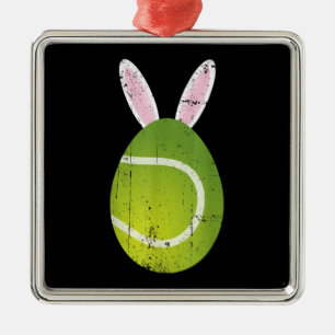 Adorno Metálico Cute Tennis Bunny Rabbit Eggs Easter Day 2021