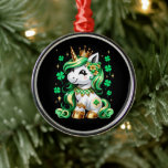 Adorno Metálico Cute Unicorn Shamrock St Patricks Day<br><div class="desc">Cute Unicorn Shamrock St Patricks Day</div>