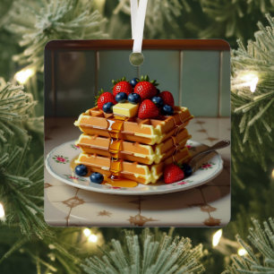 Adorno Metálico Cute Waffle Themed Christmas 