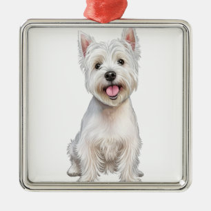 ADORNO METÁLICO CUTE WEST HIGHLAND WHITE TERRIER DOG