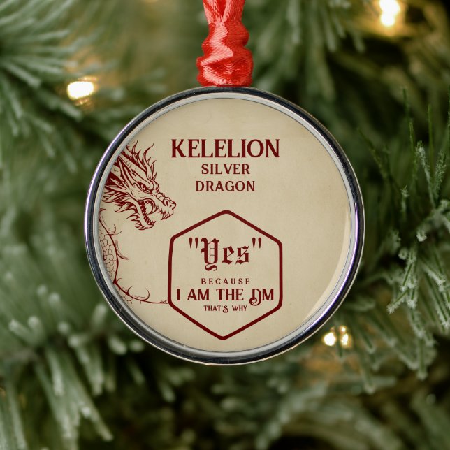 Adorno Metálico D20 Dice Dragón Celta DND RPG Porque DM Gamer (Árbol)