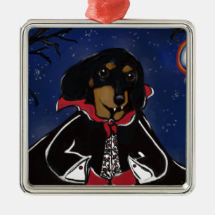 Adorno Metálico Dachshund de Halloween