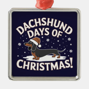 Adorno Metálico ¡Dachshund días de Navidades!