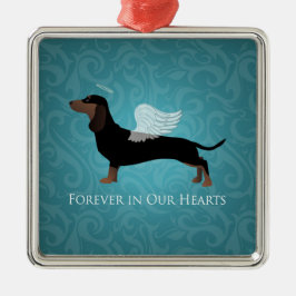Adorno Metálico Dachshund - Diseño conmemorativo de la pérdida de 
