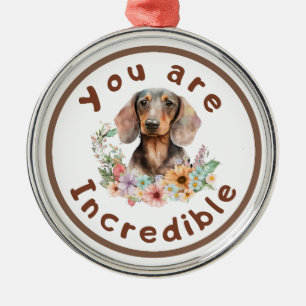 Adorno Metálico Dachshund, Eres Increíble