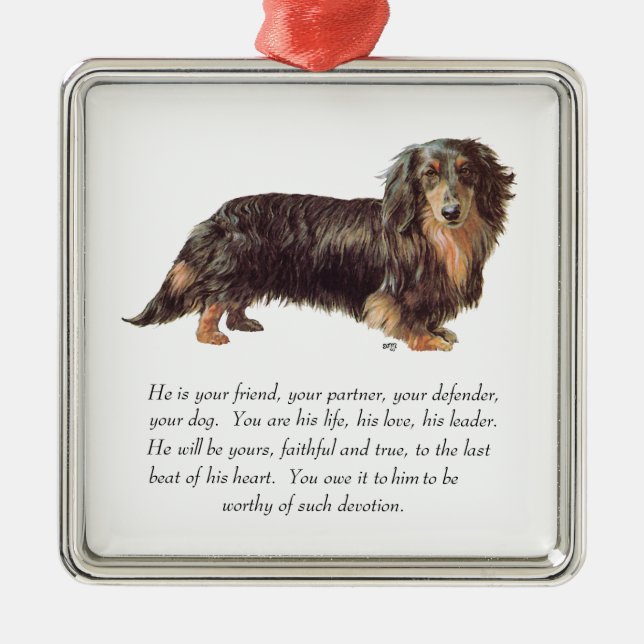 Adorno Metálico Dachshund Keepsake - Hombre (Frente)