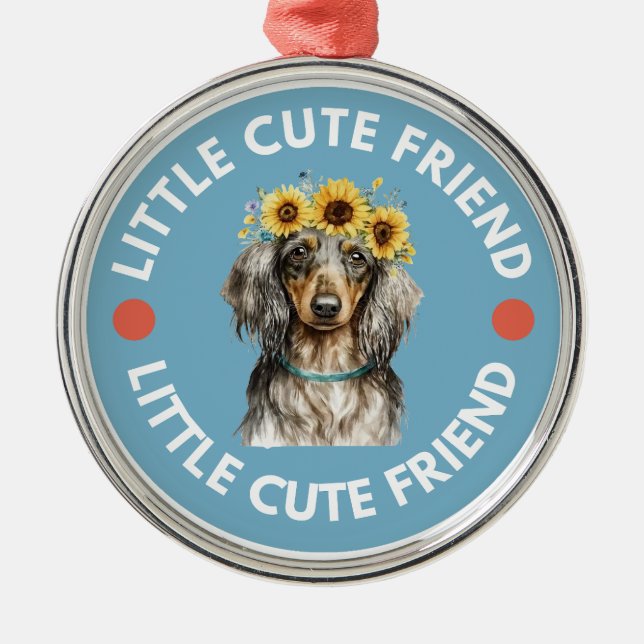 Adorno Metálico Dachshund Pequeño Amigo (Frente)