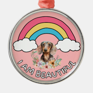 Adorno Metálico Dachshund Soy Hermoso