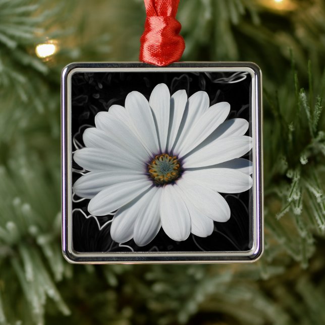 Adorno Metálico Daisies y tonos grises (Árbol)