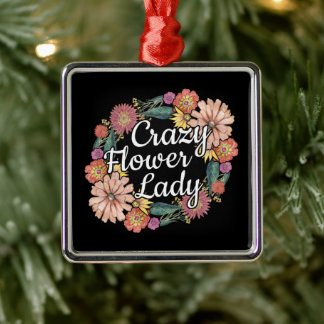 Adorno Metálico Dama de flor loca - Zinnia Gardener