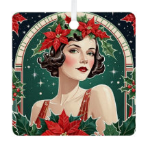 Dama Elegante Art Deco Árbol de Navidad Personaliz