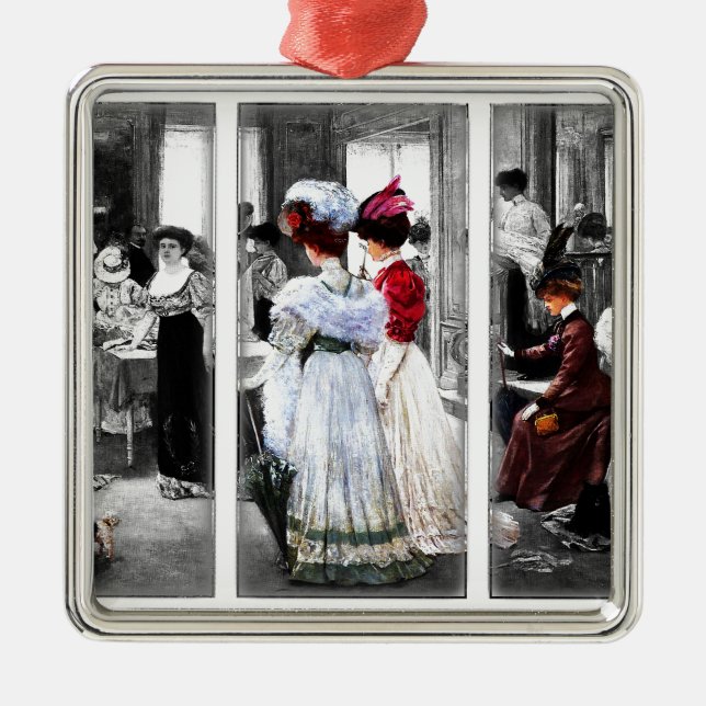 Adorno Metálico damas victorianas de época (Frente)