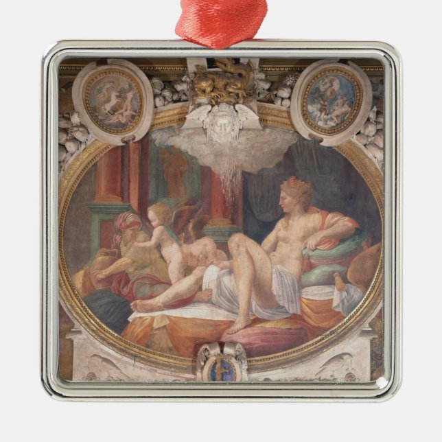 Adorno Metálico Danae que recibe la ducha del oro (Frente)