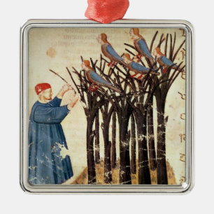 Adorno Metálico Dante y las almas transformadas en pájaros