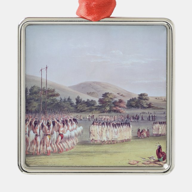 Adorno Metálico Danza del Bola-Juego del Choctaw, 1834-35 (Frente)