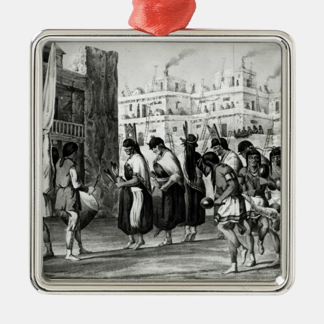 Adorno Metálico Danza del búfalo en Pueblo de Zuni (Frente)