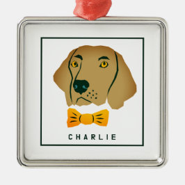 Adorno Metálico Dapper Golden Retriever Dog Personalizado