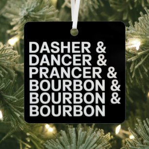 Adorno Metálico Dasher Dancer Prancer & Bourbon Navidad Fiesta Nav