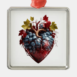 Adorno Metálico de aspecto cardíaco con uvas cuadradas