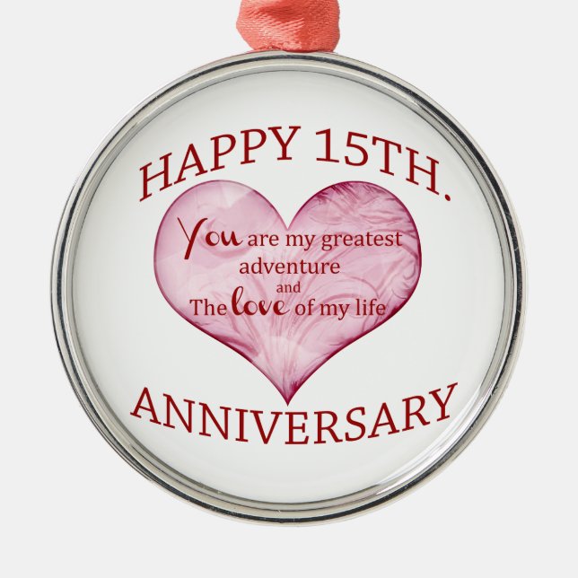 Adorno Metálico décimo quinto. Aniversario (Frente)
