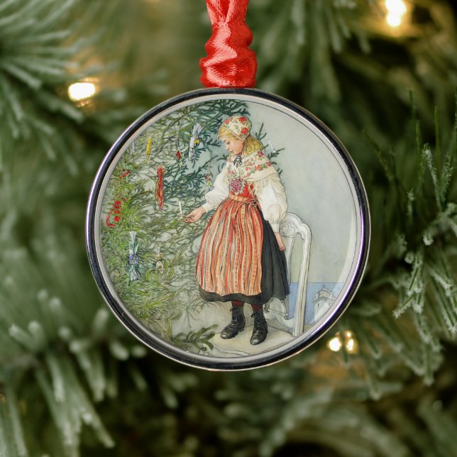Adorno Metálico Decorando el árbol de Navidad - Carl Larsson (Árbol)