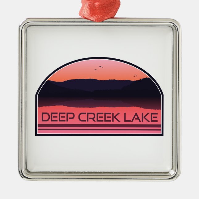 Adorno Metálico Deep Creek Lake Maryland Red Sunrise (Frente)