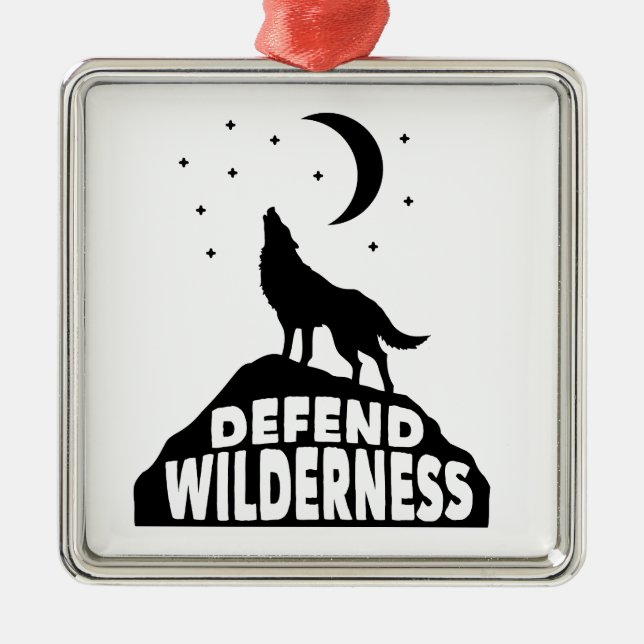 Adorno Metálico Defender Wilderness Wolf Moon (Frente)