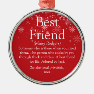 Adorno Metálico Definición de Mejor Amigo Personalizada Navidad