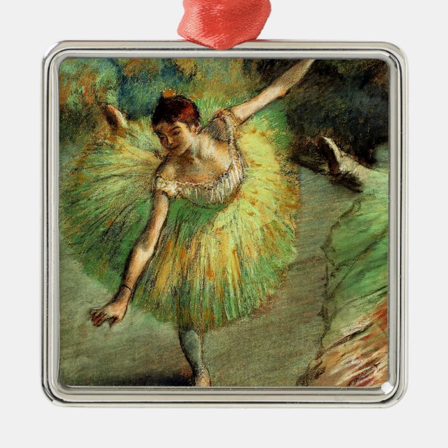 Adorno Metálico Degas - Inclinación bailarina, pintura famosa, (Frente)