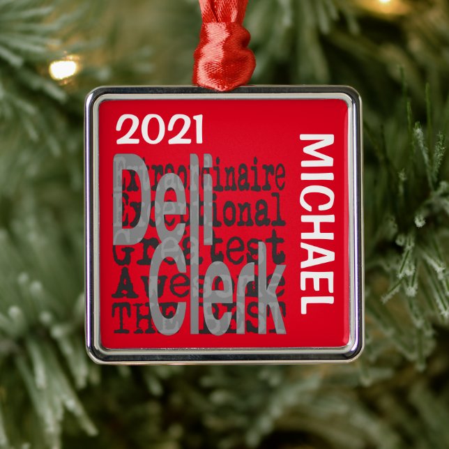 Adorno Metálico Deli Clerk Extraordinaire PERSONALIZADO (Árbol)
