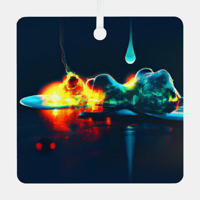 Adorno Metálico Derivación líquida brillante (Anverso)