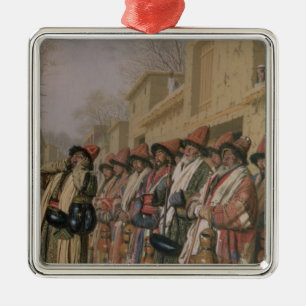 Adorno Metálico Dervishes que mendigan alms en Taskent, 1870