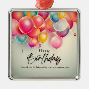 Adorno Metálico Deseos de cumpleaños coloridos