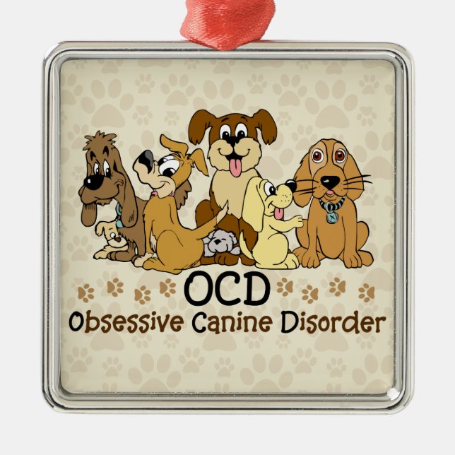Adorno Metálico Desorden canino obsesivo de OCD (Frente)