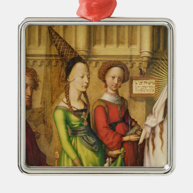 Adorno Metálico Detalle de la pintura de Cristo en (Frente)