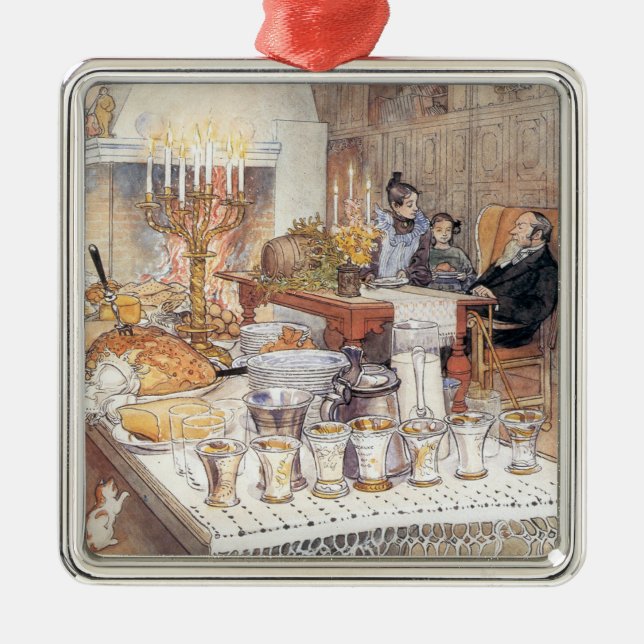 Adorno Metálico Detalle de la víspera de Navidades (Navidad tradic (Frente)