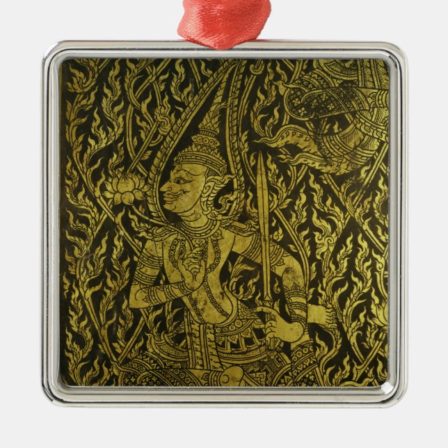 Adorno Metálico Detalle de un gabinete tailandés (Frente)