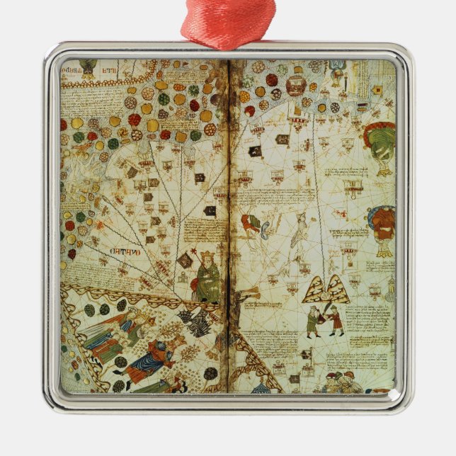 Adorno Metálico Detalle de un mapa del mundo catalán (Frente)