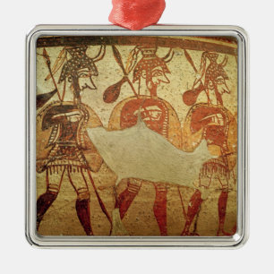 Adorno Metálico Detalle de una figura roja krater