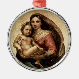 Adorno Metálico Detalle "Sistine Madonna" de Raphael (alrededor de
