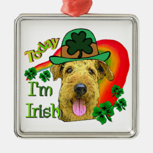 Adorno Metálico Día de Airedale Terrier St. Patrick