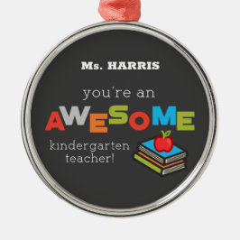 Adorno Metálico Día de Apreciación de Maestros en Jardines de Infa