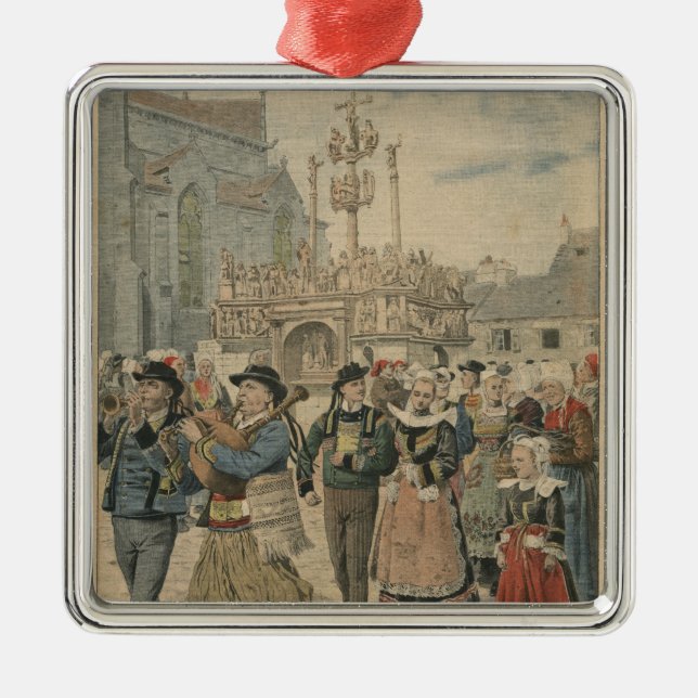 Adorno Metálico Día de boda en Plougastel Bretaña (Frente)