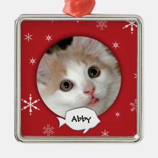 Adorno Metálico Día de fiesta personalizado de la foto del gato