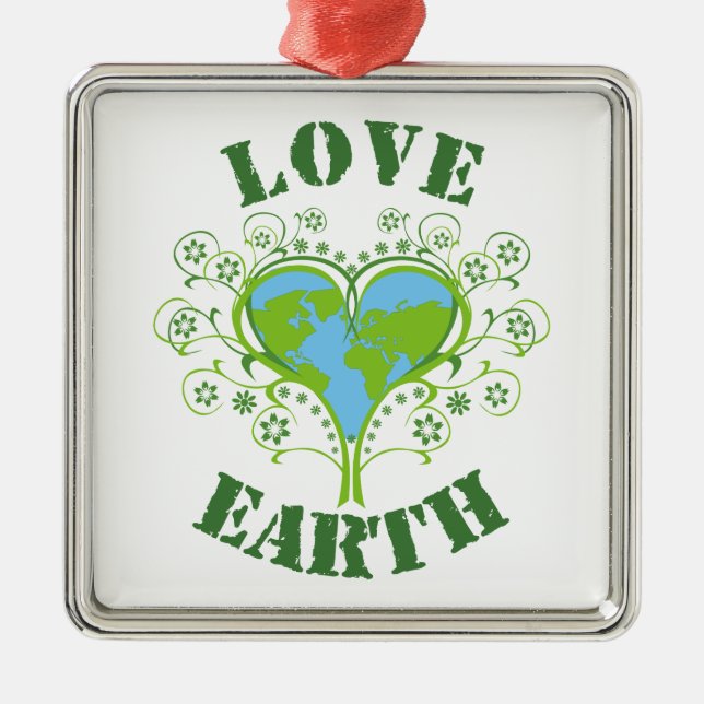 Adorno Metálico Día de la Tierra del Amor (Frente)