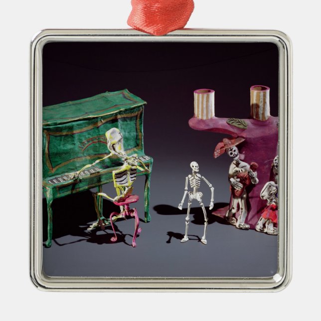 Adorno Metálico Día de las figuras muertas como músicos (Frente)